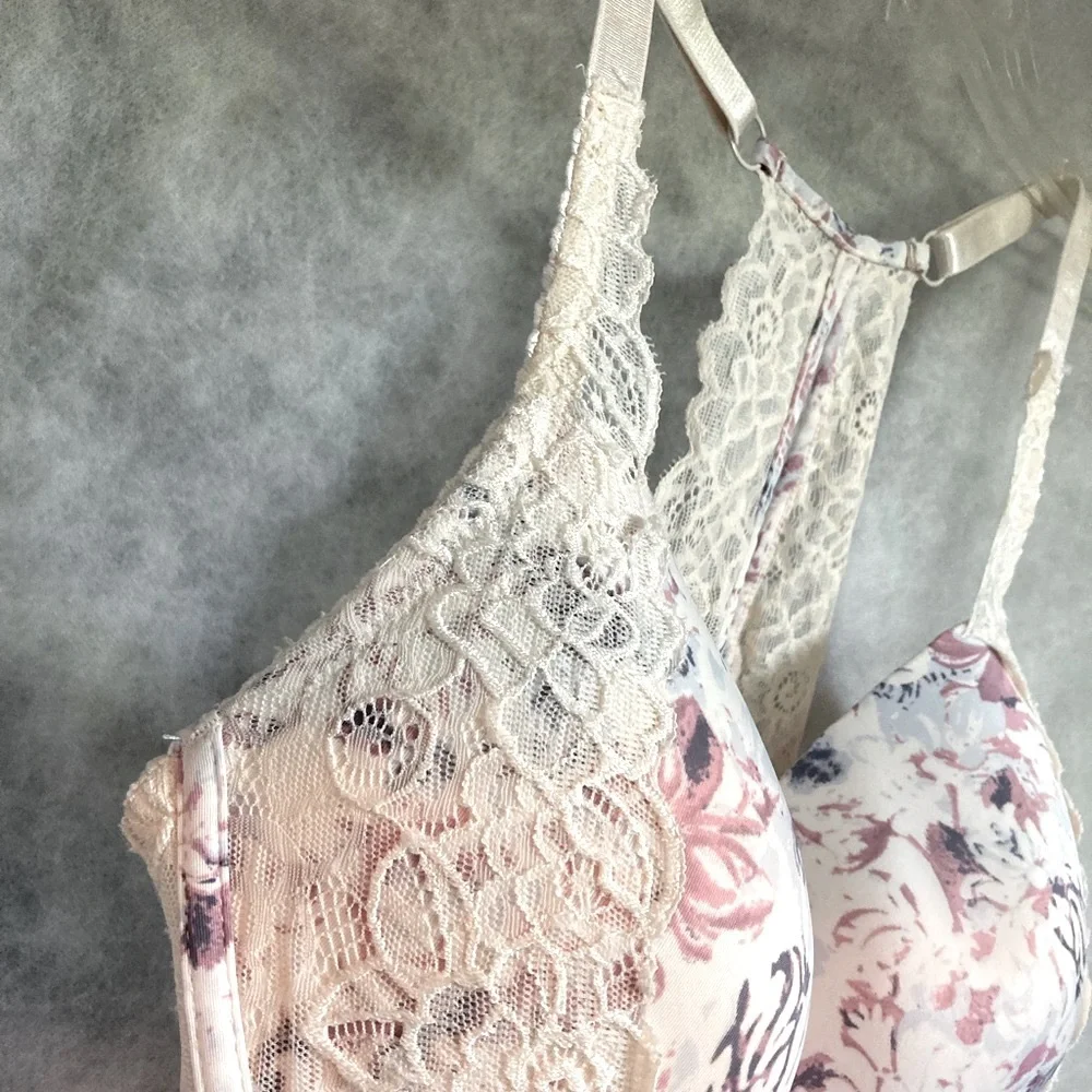 Floral Racerback Padded Sexy Lacey Bra 40D  SIZE: 40D by Jessica Simpson